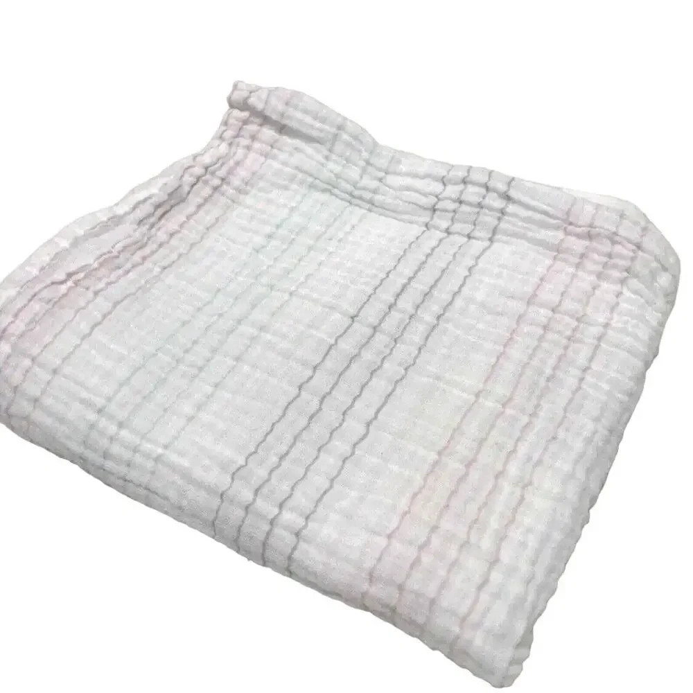 2 Aden + Anais Muslin Swaddle Baby Blankets Pink Aqua Green Gray Stripes Cotton